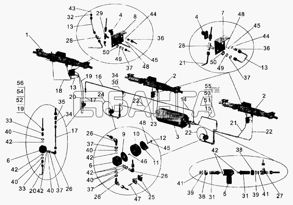 АМАЗ МАЗ-103 (2005) Схема Установка дверей (пневмоаппаратуры)-38